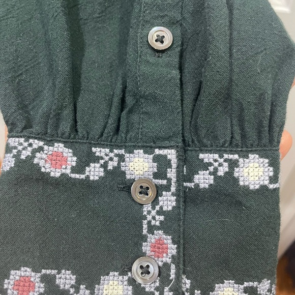 Embroidered-Bib Ruffle Mini Dress - Picture 7 of 12